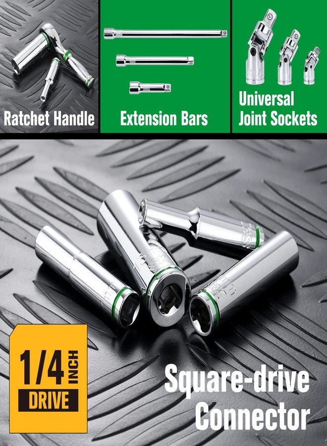 اس كي كي طقم مقابس كروم عميق من SK Tools USA، مقاس 1/4 بوصة، 12 قطعة، 6 رؤوس، متري | SK01345 - Image 5