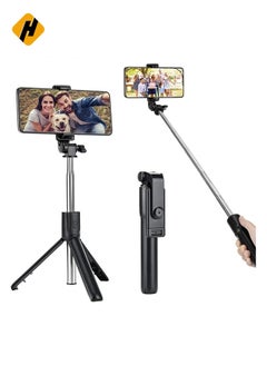 Selfie Stick Tripod, Extendable Selfie Stick with Detachable Wireless Remote and Tripod Stand Selfie Stick for iPhone 11/12/13 Pro Max/X/XS/XR/8/8P/7/7P/6s/6