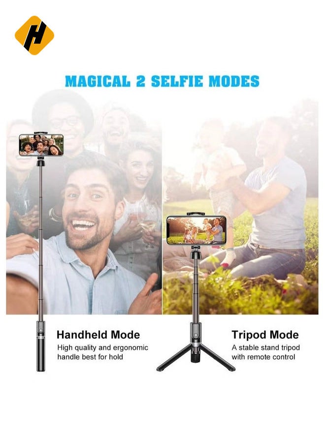 HuHa - Selfie Stick Tripod, Extendable Selfie Stick with Detachable Wireless Remote and Tripod Stand Selfie Stick for iPhone 11/12/13 Pro Max/X/XS/XR/8/8P/7/7P/6s/6 - Image 1
