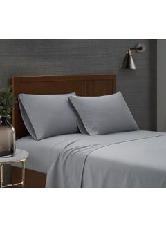 London Fog London Fog – Garment Wash Solid Queen 6 Piece Sheet and Pillowcase Set – Soft Microfiber Fabric – Grey  - Image 1