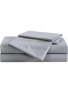 London Fog London Fog – Garment Wash Solid Queen 6 Piece Sheet and Pillowcase Set – Soft Microfiber Fabric – Grey  - Image 2