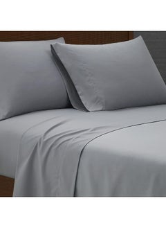 London Fog London Fog – Garment Wash Solid Queen 6 Piece Sheet and Pillowcase Set – Soft Microfiber Fabric – Grey  - Image 5