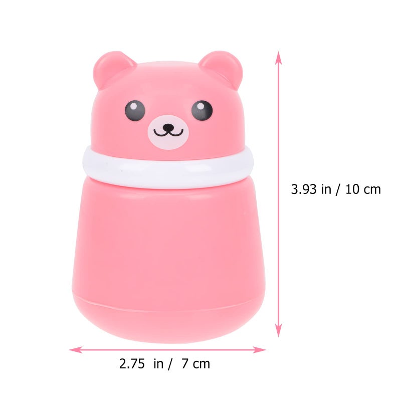 FOMIYES Cartoon Bears Baby Powders Puff Box, Pink Large-Capacity Powder Container with Sponge Puff, Safe and Gentle Design for Baby'S Skin, Portable for Home and Travel Use - Image 5