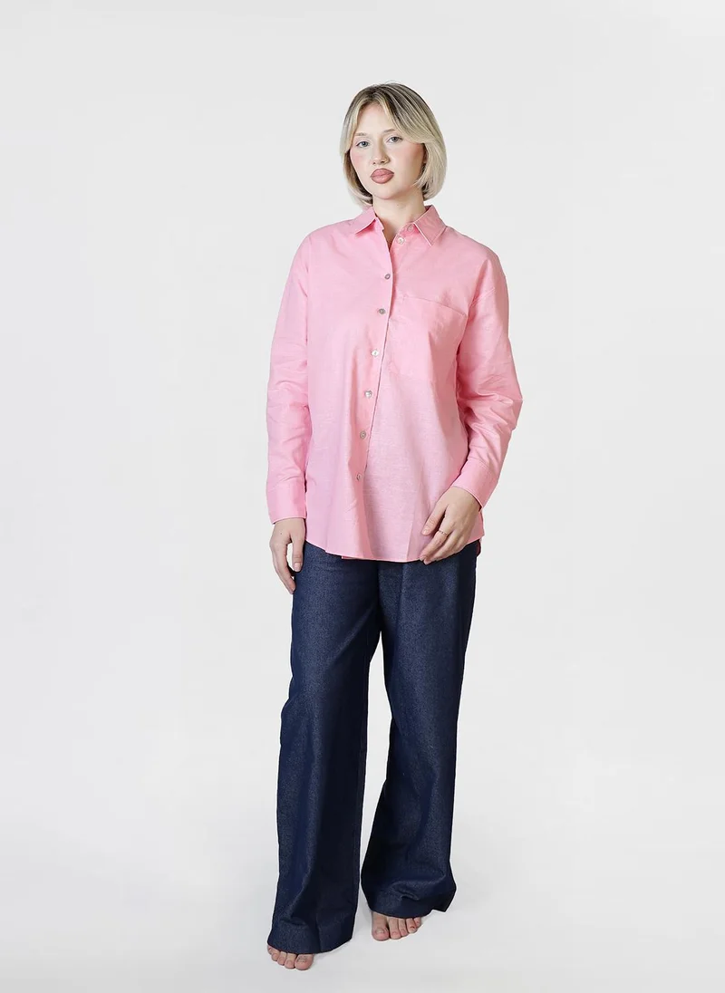 جيمي لي بوند Linen Regular Fit Button Down Shirt