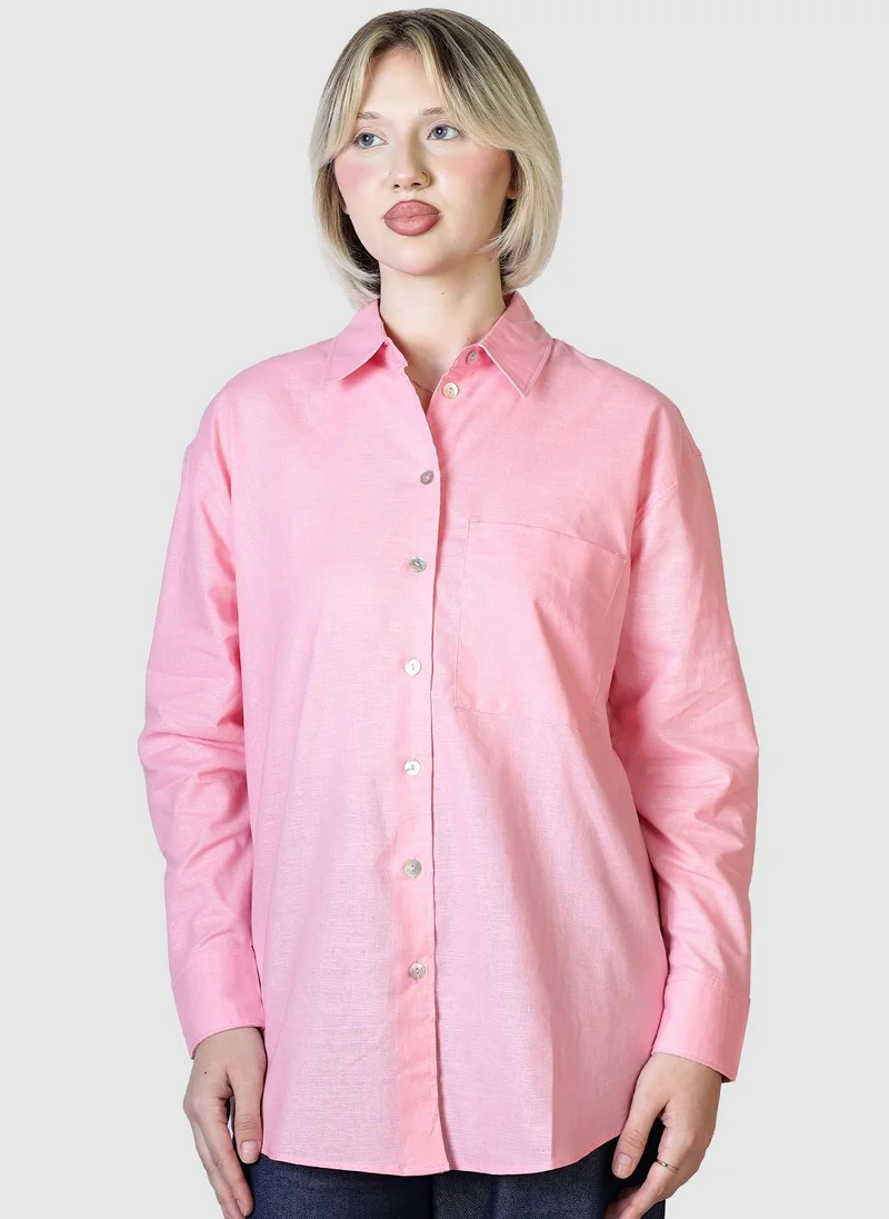 جيمي لي بوند Linen Regular Fit Button Down Shirt