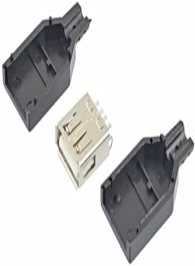 USB Connector Type A Female with Black Plastic Cover 3 5 PCS