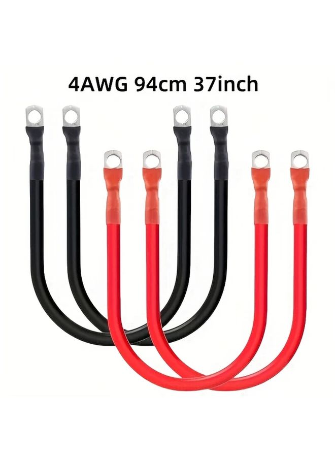 4 Pack 4 AWG 24 Inch Battery Cable Set Copper Car Battery Connectors For Automotive Truck RV Solar Power 36V Operating Voltage Through Hole Termination No Battery - Image 5