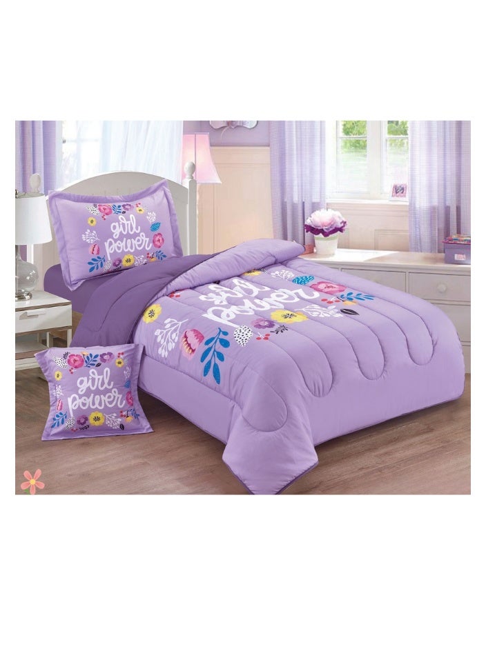 SMART HOME Luxuriously designed 4-piece children's bedding set with comfortable filling. 4-piece reversible bedding set: 170 x 230 cm quilt, fitted sheet, pillowcase, and pillowcase. High-quality, soft microfiber fabric. Ideal for children's rooms - Image 1