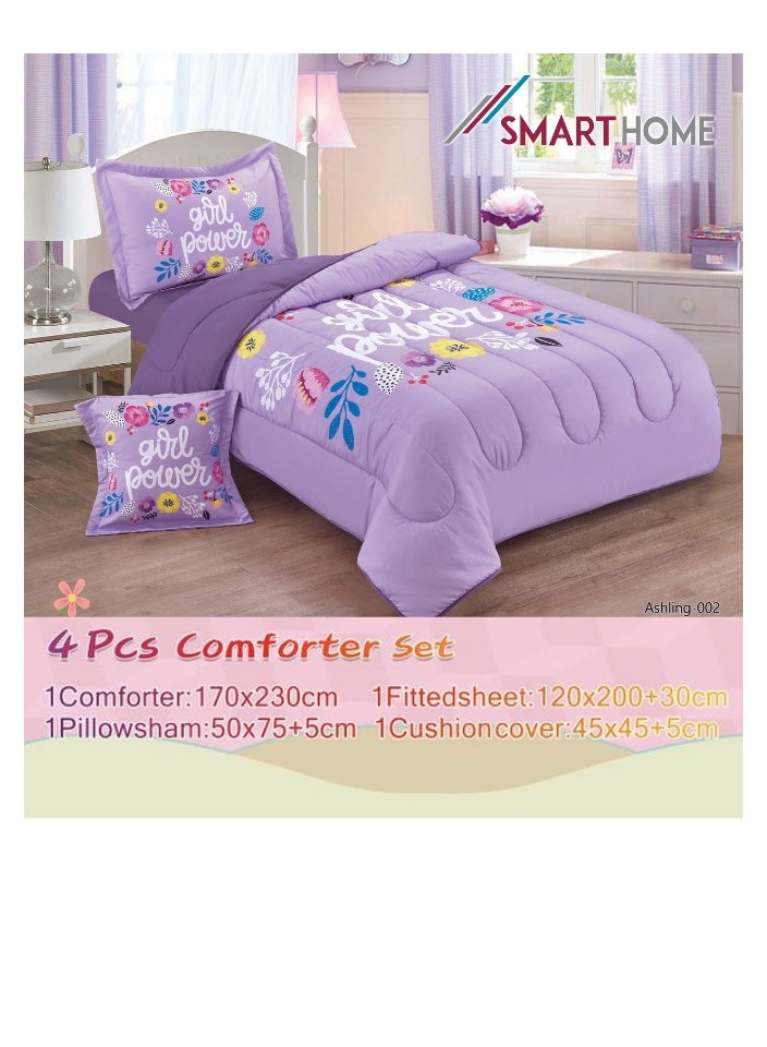 SMART HOME Luxuriously designed 4-piece children's bedding set with comfortable filling. 4-piece reversible bedding set: 170 x 230 cm quilt, fitted sheet, pillowcase, and pillowcase. High-quality, soft microfiber fabric. Ideal for children's rooms - Image 4