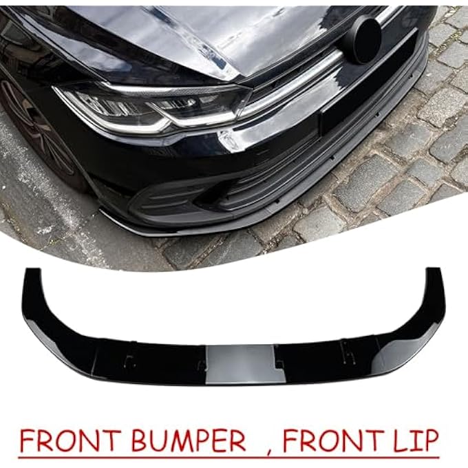 FINMOKAL Car Front Bumper Lip Splitter Spoiler Body Kit Lower Chin Protector Compatible with VW Polo MK6.5 2022-2024 (Glossy Black) - Image 5