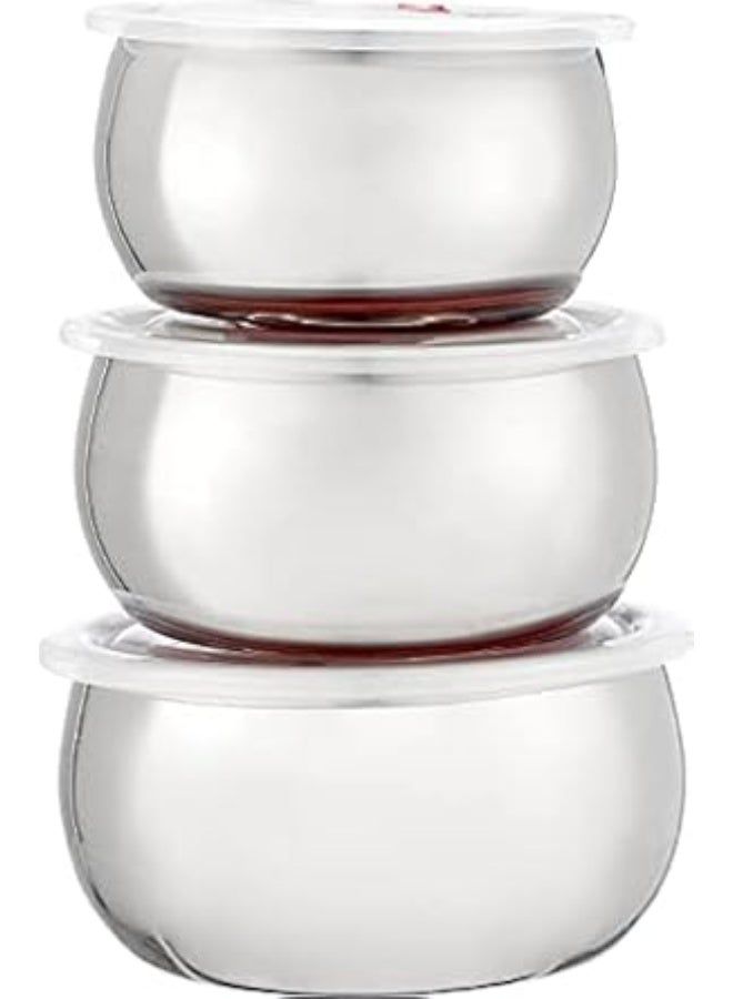 Stainless Steel Plastic Lid Refrigerator Can, Set of 3 - 12 cm - 14 cm - 16 cm - Image 3