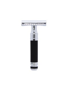 Edwin Jagger Edwin Jagger DES86RCBLAMZ Short Handled Classic Double Edge Manual Eco-Friendly and Reusable Safety Razor for Men and Women for Shaving Cream or Soap Fits All DE Razor Blades (Black Rubber Coated)  - Image 1
