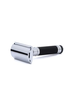 Edwin Jagger Edwin Jagger DES86RCBLAMZ Short Handled Classic Double Edge Manual Eco-Friendly and Reusable Safety Razor for Men and Women for Shaving Cream or Soap Fits All DE Razor Blades (Black Rubber Coated)  - Image 4