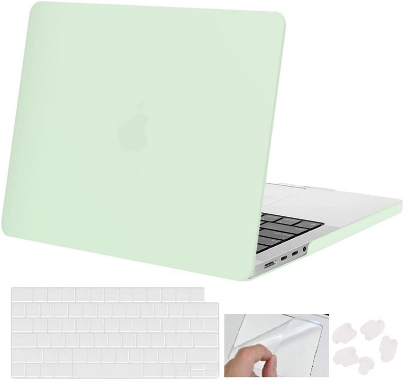 MOCA Compatible with MacBook Pro 14 inch Case 2024 2023 2022 2021 M4 M3 M2 M1 Pro Max A3112 A3185 A3401 A2918 A2992 A2779 A2442, Plastic Hard Shell&Keyboard Cover (Green) - Image 1