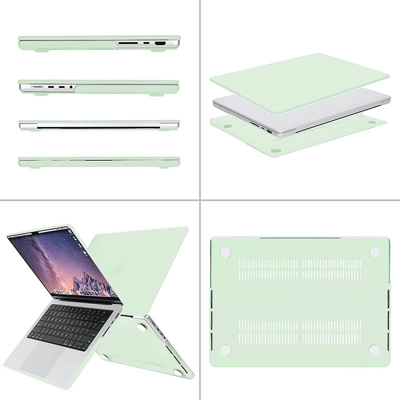 MOCA Compatible with MacBook Pro 14 inch Case 2024 2023 2022 2021 M4 M3 M2 M1 Pro Max A3112 A3185 A3401 A2918 A2992 A2779 A2442, Plastic Hard Shell&Keyboard Cover (Green) - Image 4
