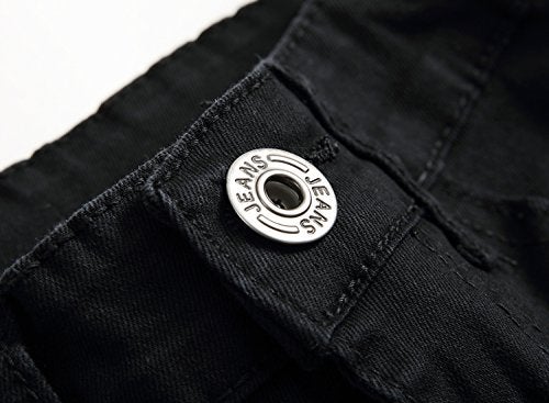 FREDD MARSHALL Boy's Black Skinny Fit Ripped Destroyed Distressed Stretch Slim Jeans Pants, Black, Size 8 - Image 5