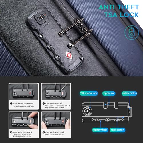 BANGE Mens Business Backpack for Work, Computer Backpacks for Laptops for 17.3 Inch, Men's Backpack with Lock Anti Theft, Backpack for Traveling with USB charging Port - Image 3