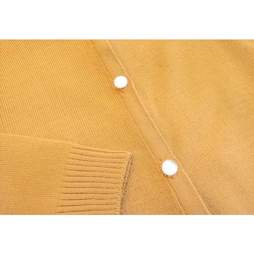 Lilax Little Girls' Knit Basic Cardigan, Long Sleeve Button Up Sweater Mustard 10 Years - Image 5