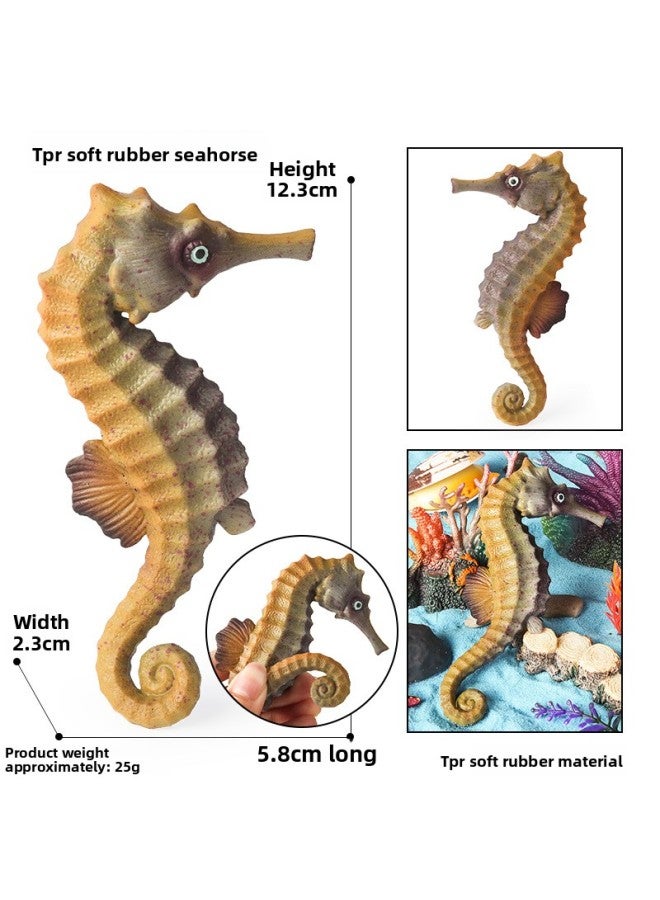 Children's Simulation Solid Marine Animal Model Crab Starfish Lobster Seahorse Skate Shark Toy Ornaments