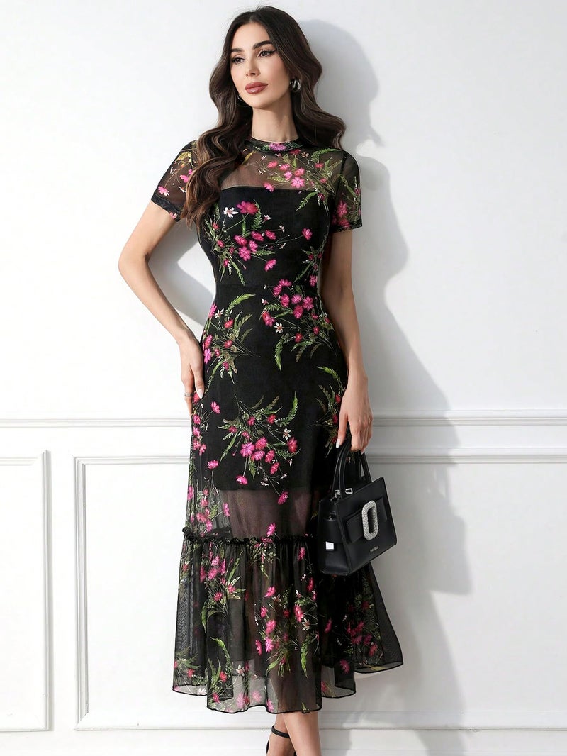Verdusa Women's Floral Asymmetrical Going Out Dress 2026 Summer Wedding Guest Dress Pink Medium - Image 4