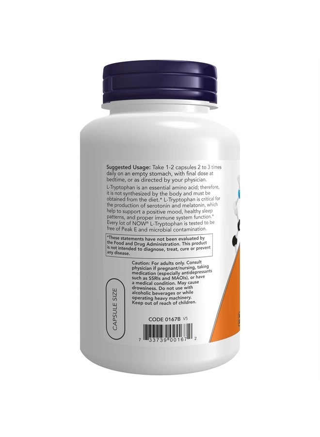 now Supplements, L-Tryptophan 500 mg, Encourages Positive Mood*, Supports Relaxation*, 120 Veg Capsules - Image 3