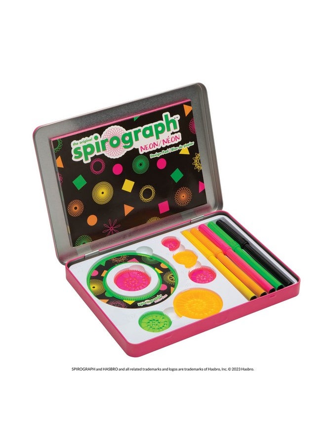 Spirograph Spirograph Neon Collectors Tin - Arts and Crafts, Kids Toys, Art Supplies, Craft Supplies, Drawing Kit, Spiral Art, Classic Gear Design Kit, Pens, Design Sheet Included, Ages 8+  - Image 3