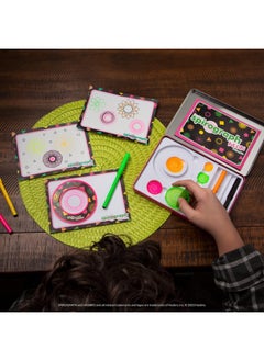 Spirograph Spirograph Neon Collectors Tin - Arts and Crafts, Kids Toys, Art Supplies, Craft Supplies, Drawing Kit, Spiral Art, Classic Gear Design Kit, Pens, Design Sheet Included, Ages 8+  - Image 4