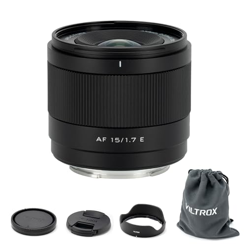VILTROX عدسة VILTROX AF 15mm F1.7 E لكاميرات سوني، عدسة 15mm f/1.7 E Mount لكاميرات سوني E، عدسة رئيسية APS-C لكاميرات سوني a6400 a6500 a6600 ZV-E10 FX30 A6700 ZC-E10II a7Ⅲ a7RⅢ a7Ⅳ a7RⅣ - Image 1