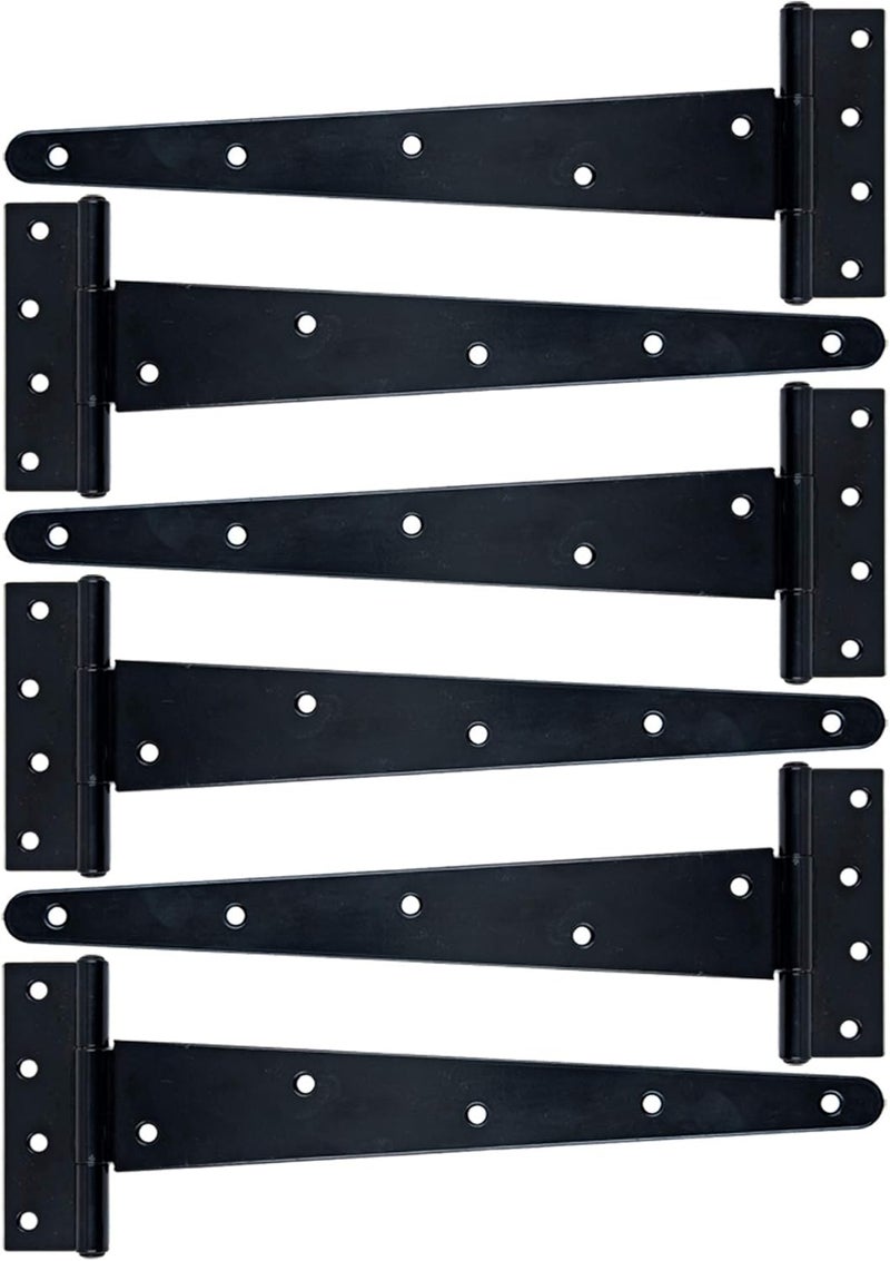 MLHpeak T-Strap Shed Hinge Gate Strap Heavy Duty Hinge Door Barn Gates Hinges (6, 12 inch) - Image 1