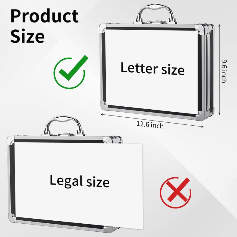 Sooez Key Lock Clipboard Storage Box, Heavy Duty Clipboard with Storage, Metal Locking Box with Handle, Lock Box Maximum Security - Holds Letter Size Paper, 12.5 x 9.5 inch, Black - Image 5