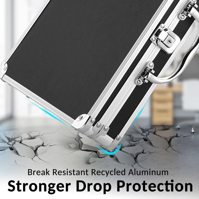 Sooez Key Lock Clipboard Storage Box, Heavy Duty Clipboard with Storage, Metal Locking Box with Handle, Lock Box Maximum Security - Holds Letter Size Paper, 12.5 x 9.5 inch, Black - Image 3