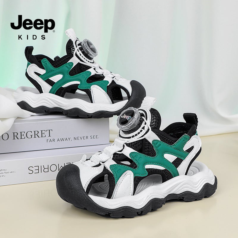 Jeep Kidsren'S Sandals 2025 Style Comfortable And Lightweight Boys' Sports Sandals Rotating Button Kidsren'S Sandals - Image 1