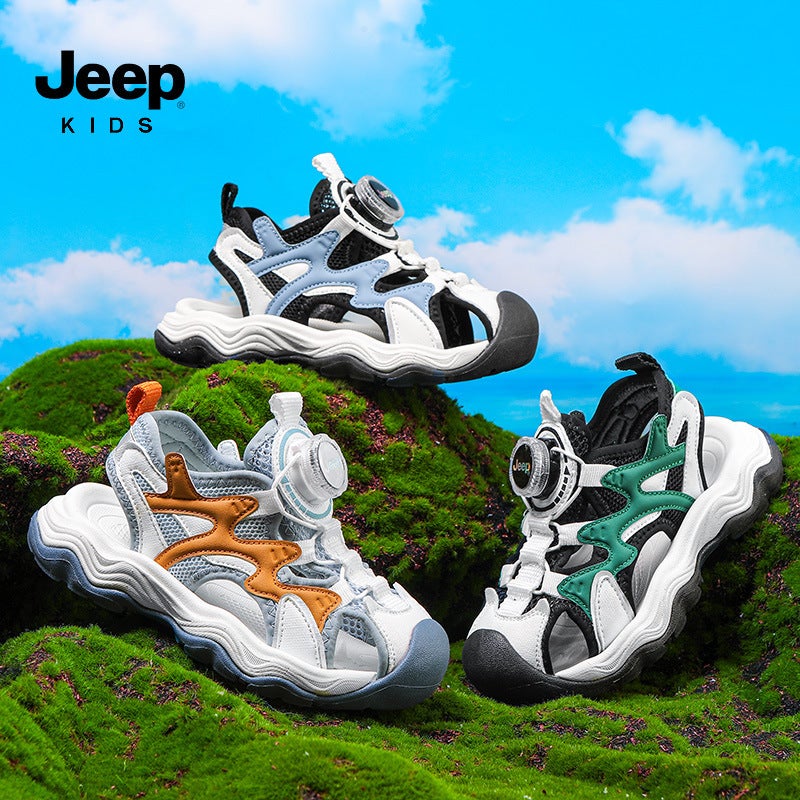 Jeep Kidsren'S Sandals 2025 Style Comfortable And Lightweight Boys' Sports Sandals Rotating Button Kidsren'S Sandals - Image 2