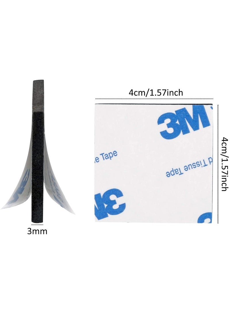 120 Pcs Square Double Sided Foam Tape, Strong Pad Mounting Tape, Rectangular Strong Mount Adhesive Pad, Easy to Use, for Wall Floor Door Mirror Glass Leather, Black - Image 2