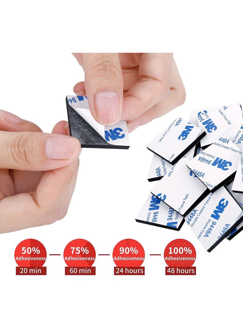 120 Pcs Square Double Sided Foam Tape, Strong Pad Mounting Tape, Rectangular Strong Mount Adhesive Pad, Easy to Use, for Wall Floor Door Mirror Glass Leather, Black - Image 5