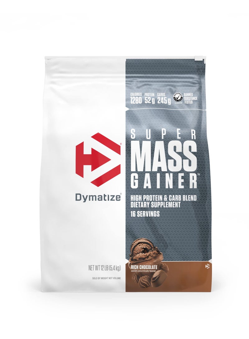 Dymatize Super Mass Gainer High Protein And Carb Blend Dietary Supplement, Rich Chocolate, 12Lb - Image 1