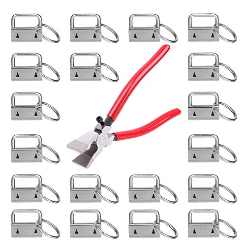 shynek KeyFob Hardware Set, Shynek 40pcs Key Fob Hardware 1 Inch with Key Fob Pliers for Wristlet Keychain, Key Lanyard and Key Chain Making Hardware Supplies - Image 1