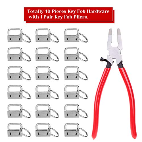 shynek KeyFob Hardware Set, Shynek 40pcs Key Fob Hardware 1 Inch with Key Fob Pliers for Wristlet Keychain, Key Lanyard and Key Chain Making Hardware Supplies - Image 2