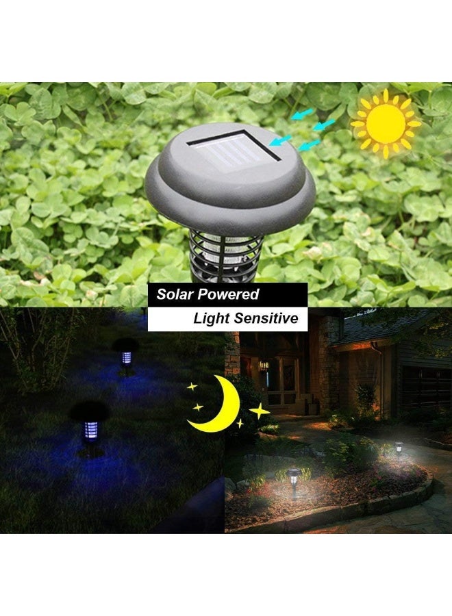 Generic Boutique Solar Powered Light, Mosquito and Insect Bug Zapper-LED/UV Radiation Outdoor Stake Landscape Fixture for Gardens, Pathways, and Patios by Pure Garden (Black 2PCS)  - Image 5