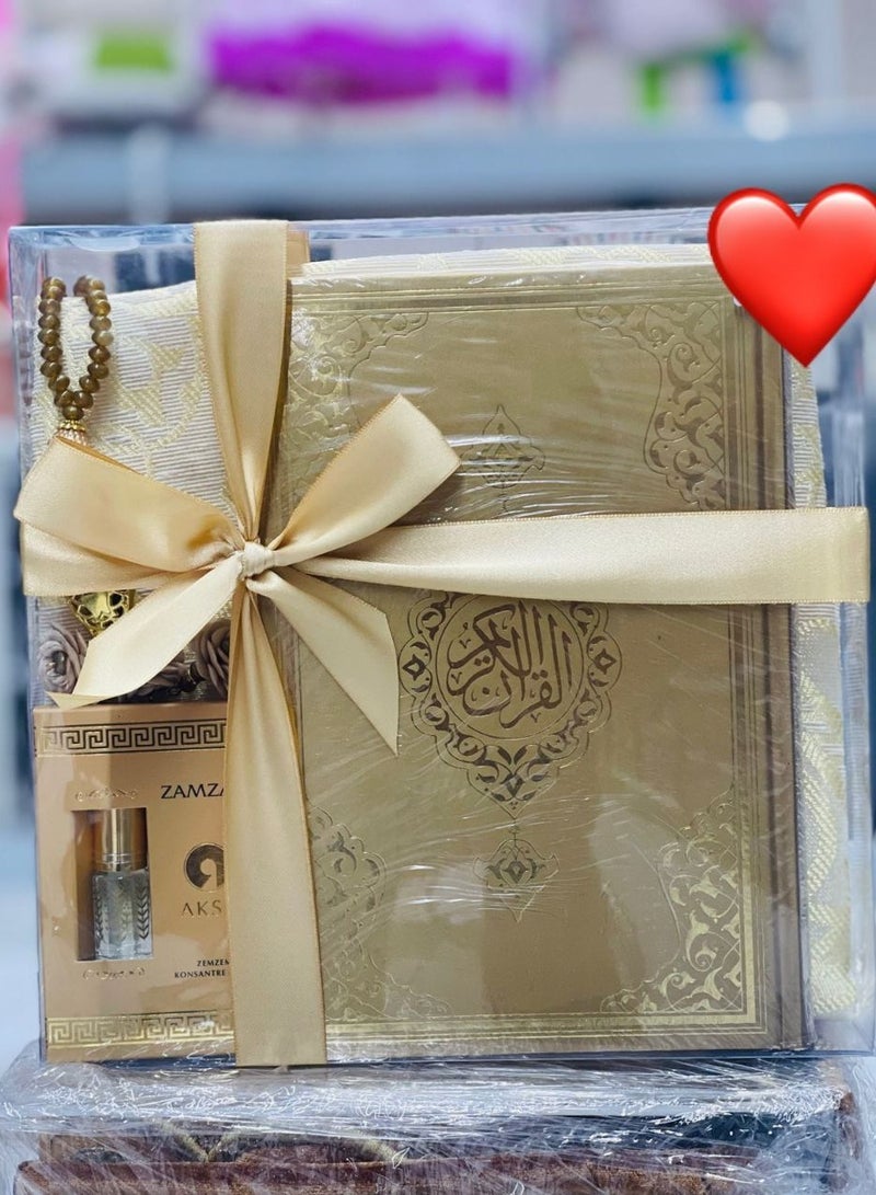 Islamic gift set Stone pearl zikr tasbih Quran Sharif janamaz Islamic Gift Ramadan Eid Gift Set 