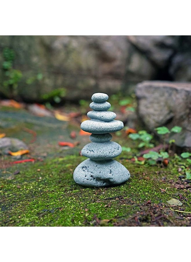 OwMell OwMell Balanced Stones Cairn Statue Garden Decor, Stacked Zen Rock Stone Decor, Small Fish Tank Decoration, Micro Landscape Decor 3.7"  - Image 2