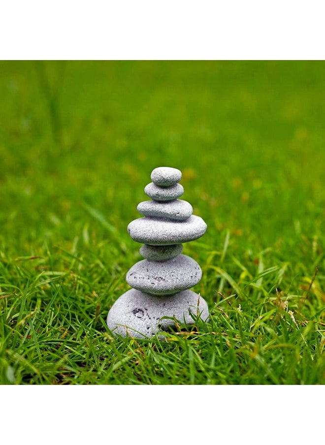 OwMell OwMell Balanced Stones Cairn Statue Garden Decor, Stacked Zen Rock Stone Decor, Small Fish Tank Decoration, Micro Landscape Decor 3.7"  - Image 3