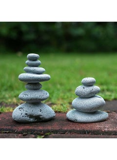 OwMell OwMell Balanced Stones Cairn Statue Garden Decor, Stacked Zen Rock Stone Decor, Small Fish Tank Decoration, Micro Landscape Decor 3.7"  - Image 4