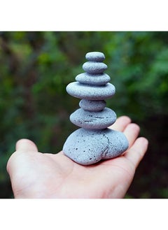 OwMell OwMell Balanced Stones Cairn Statue Garden Decor, Stacked Zen Rock Stone Decor, Small Fish Tank Decoration, Micro Landscape Decor 3.7"  - Image 1