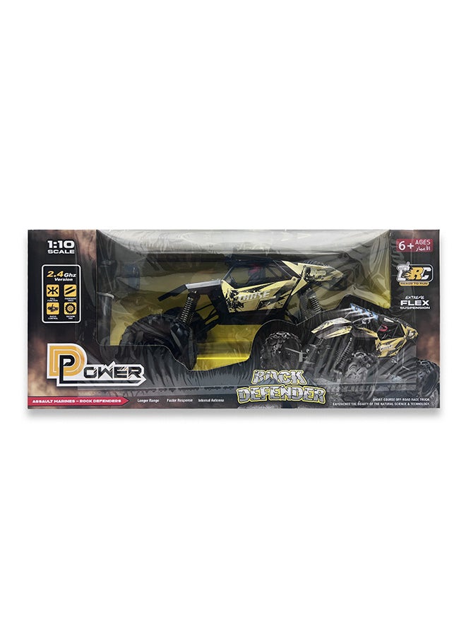 D-Power - 1:10 R/C 2.4G Racing Crawler Remote Control Rock Four Wheel Drive Rock Climber High-Speed Monster Racing Car - Gold | 6+up - Image 1