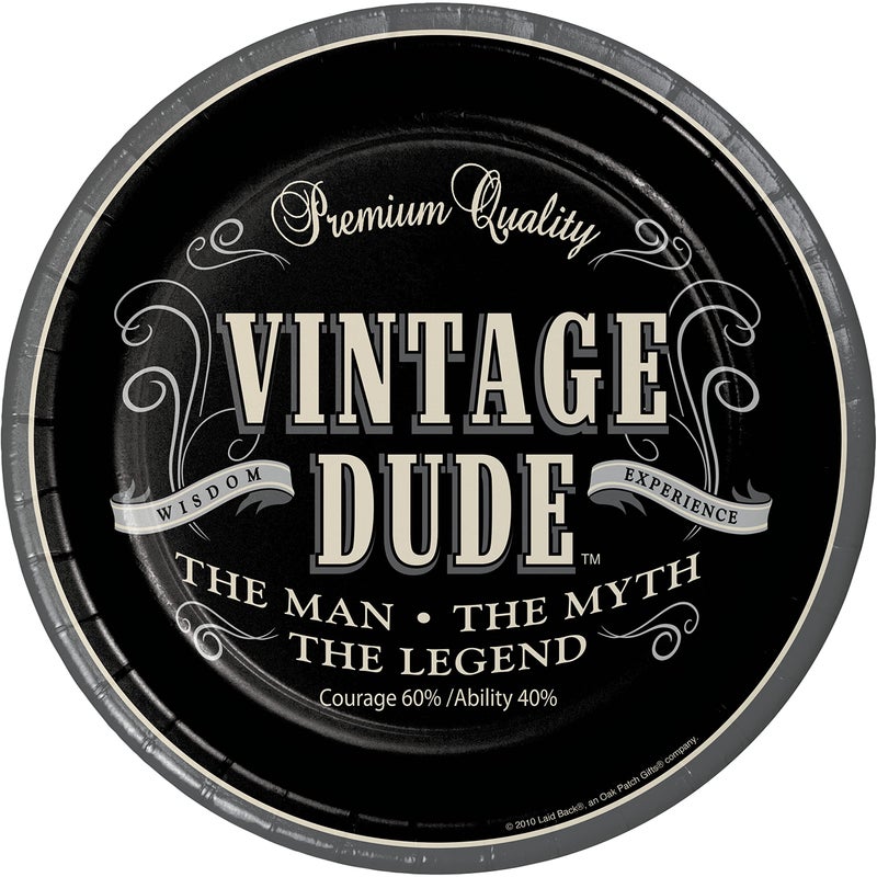 Creative Converting 8 Count Vintage Dude Round Dinner Plates -