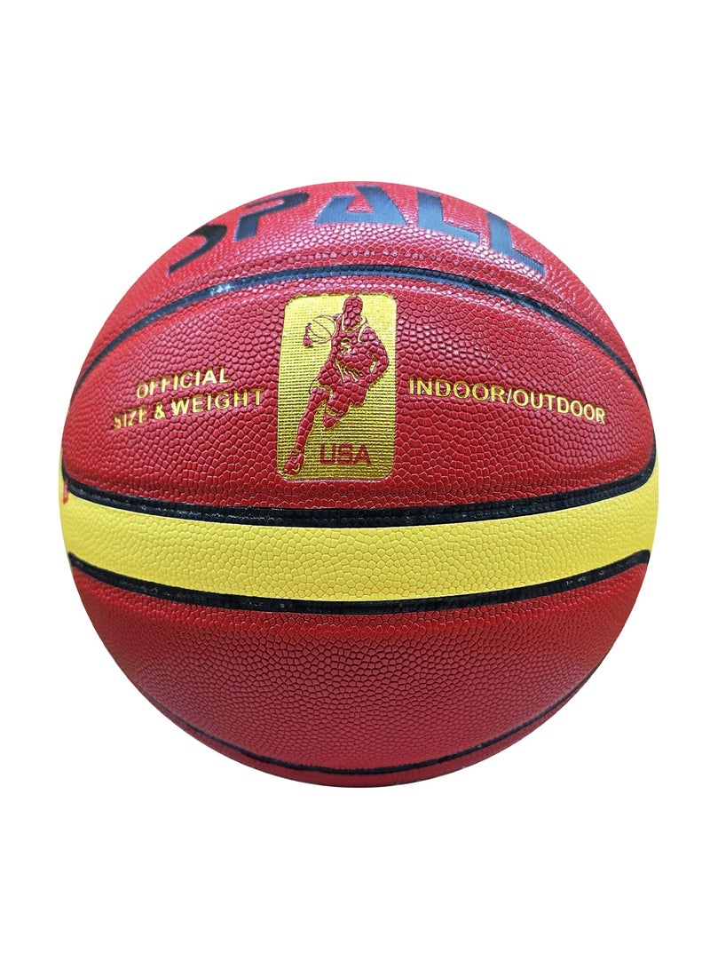 Spall Basketball Indoor/Outdoor Official Regulation Size Streetball Rubber Basketball Deep Channel Construction Made For Unisex Men And Women Youth And Adult For Professional Training And Games - Image 1