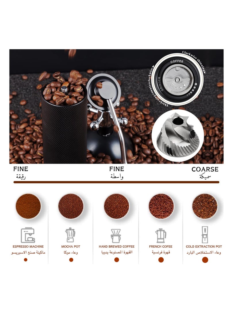 SIRKOLR SIRKOLR Manual Coffee Grinder, Stainless Steel Coffee Bean Grinder,French Press Coffee for Hand Grinder,Portable Coffee Grinders for Home Use,Office,Travel and Camping  - Image 3