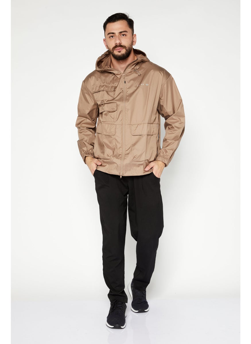 Adidas Men Sportswear Fit Training Track Jacket, Tan  - Image 3
