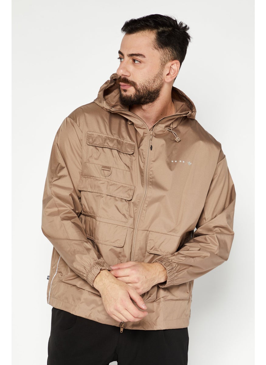 Adidas Men Sportswear Fit Training Track Jacket, Tan  - Image 1